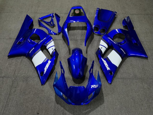 Blauweißes Design 1998-2002 Yamaha R6 Motorrad Verkleidung Blauweißes Design 1998-2002 Yamaha R6 Motorrad Verkleidung