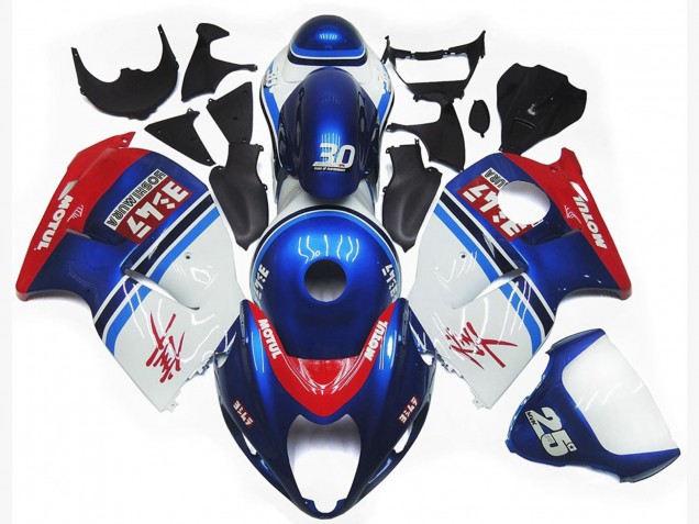 Blaues & Weißes Custom-Logo Motul 1997-2007 Suzuki GSXR 1300 Motorrad Verkleidung Blaues & Weißes Custom-Logo Motul 1997-2007 Suzuki GSXR 1300 Motorrad Verkleidung