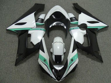 Blaugrün Weiß & Schwarz 2005-2006 Kawasaki ZX6R Motorrad Verkleidung