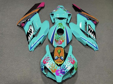 Blaugrüner Hai 2004-2005 Honda CBR1000RR Motorrad Verkleidung
