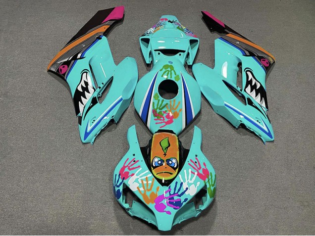 Blaugrüner Hai 2004-2005 Honda CBR1000RR Motorrad Verkleidung Blaugrüner Hai 2004-2005 Honda CBR1000RR Motorrad Verkleidung