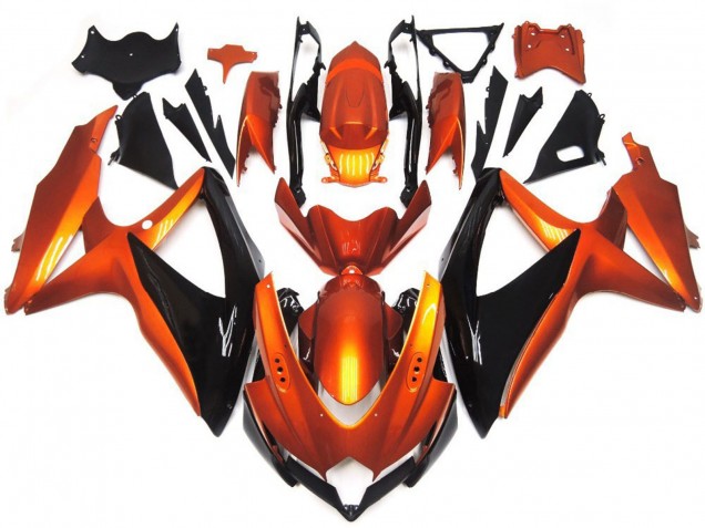 Bronzeorange & Schwarz 2008-2010 Suzuki GSXR 600-750 Motorrad Verkleidung Bronzeorange & Schwarz 2008-2010 Suzuki GSXR 600-750 Motorrad Verkleidung