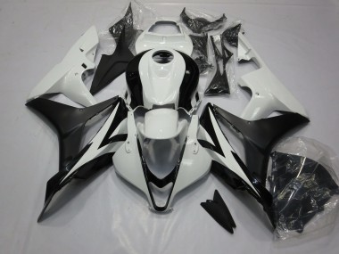 Clean Schwarz & Weiß 2007-2008 Honda CBR600RR Motorrad Verkleidung