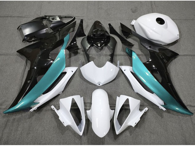 Custom Hellblau Schwarz & Weiß 2008-2016 Yamaha R6 Motorrad Verkleidung Custom Hellblau Schwarz & Weiß 2008-2016 Yamaha R6 Motorrad Verkleidung