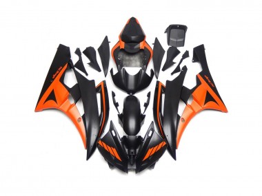 Custom Matt Schwarz & Orange 2006-2007 Yamaha R6 Motorrad Verkleidung