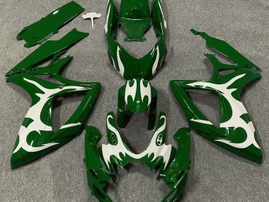 Dunkelgrün & Weiß 2006-2007 Suzuki GSXR 600-750 Motorrad Verkleidung
