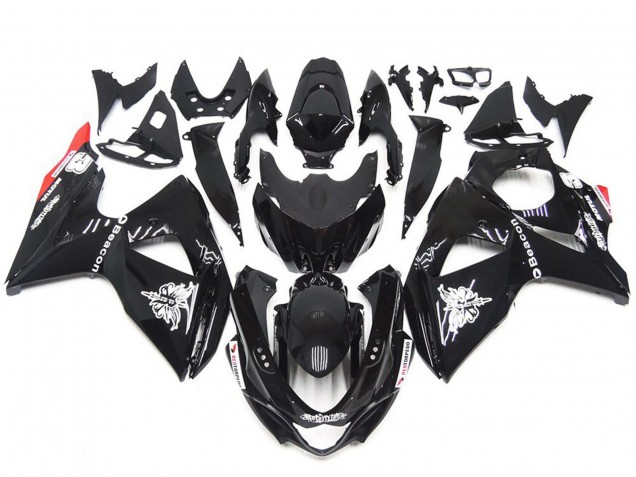 Einfarbig Schwarz Rot Glänzend Stil 2009-2016 Suzuki GSXR 1000 Motorrad Verkleidung Einfarbig Schwarz Rot Glänzend Stil 2009-2016 Suzuki GSXR 1000 Motorrad Verkleidung