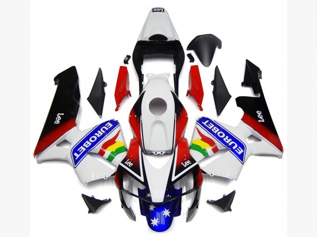 EuroBet Farben Glänzend 2003-2004 Honda CBR600RR Motorrad Verkleidung EuroBet Farben Glänzend 2003-2004 Honda CBR600RR Motorrad Verkleidung
