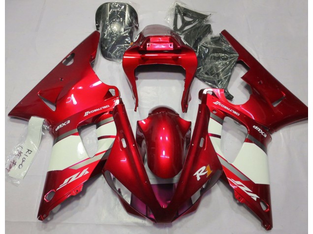 Feuerrot & Weiß 2000-2001 Yamaha R1 Motorrad Verkleidung Feuerrot & Weiß 2000-2001 Yamaha R1 Motorrad Verkleidung