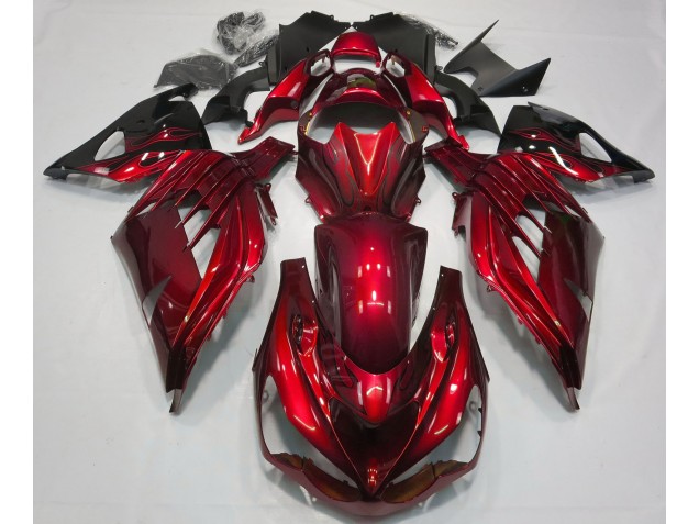 Feuerrot Glänzend 2012-2021 Kawasaki ZX14R Motorrad Verkleidung Feuerrot Glänzend 2012-2021 Kawasaki ZX14R Motorrad Verkleidung
