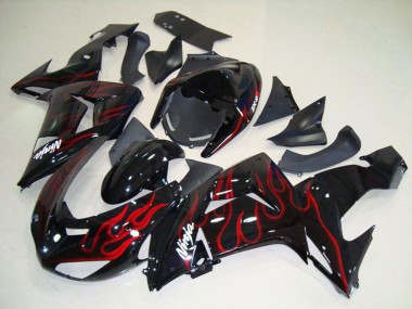 Flame Rot 2006-2007 Kawasaki ZX10R Motorrad Verkleidung