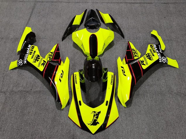 Florogelb & Schwarz 2015-2019 Yamaha R1 Motorrad Verkleidung Florogelb & Schwarz 2015-2019 Yamaha R1 Motorrad Verkleidung