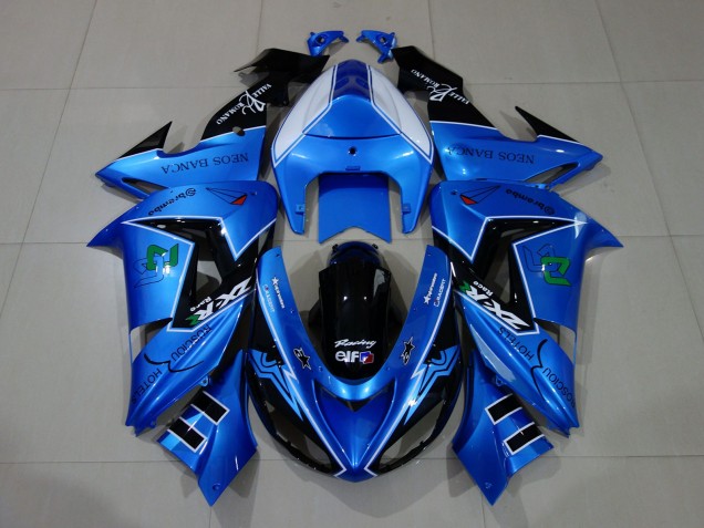 Flüssigblau & Logos 2006-2007 Kawasaki ZX10R Motorrad Verkleidung Flüssigblau & Logos 2006-2007 Kawasaki ZX10R Motorrad Verkleidung