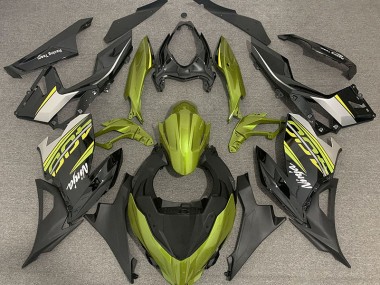 Flüssiges Gelb & Grau 2018-2023 Kawasaki Ninja 400 Motorrad Verkleidung