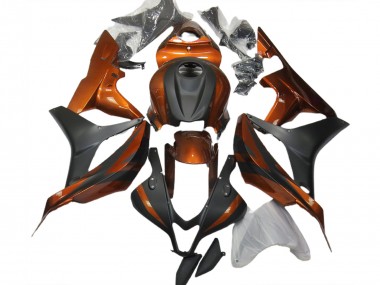 Gebranntes Orange & Matt Schwarz 2007-2008 Honda CBR600RR Motorrad Verkleidung
