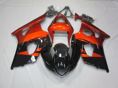 Gebranntes Orange & Schwarz 2003-2004 Suzuki GSXR 1000 Motorrad Verkleidung