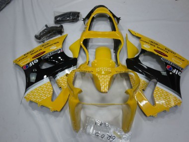 Gelb Elf 2000-2002 Kawasaki ZX6R Motorrad Verkleidung