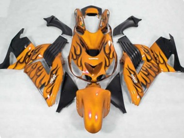 Gelb Schwarz Flamme 2006-2011 Kawasaki ZX14R Motorrad Verkleidung