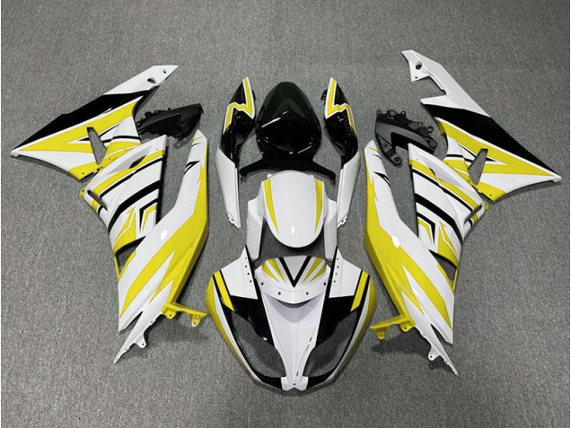 Gelb-Weiß-Schwarz-Zack 2009-2012 Kawasaki ZX6R Motorrad Verkleidung Gelb-Weiß-Schwarz-Zack 2009-2012 Kawasaki ZX6R Motorrad Verkleidung