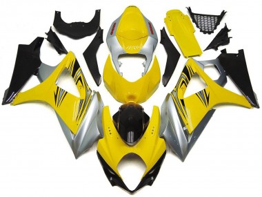 Gelb & Silber OEM Stil 2007-2008 Suzuki GSXR 1000 Motorrad Verkleidung