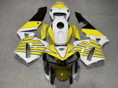 Gelb-Weiße Flügel 2005-2006 Honda CBR600RR Motorrad Verkleidung