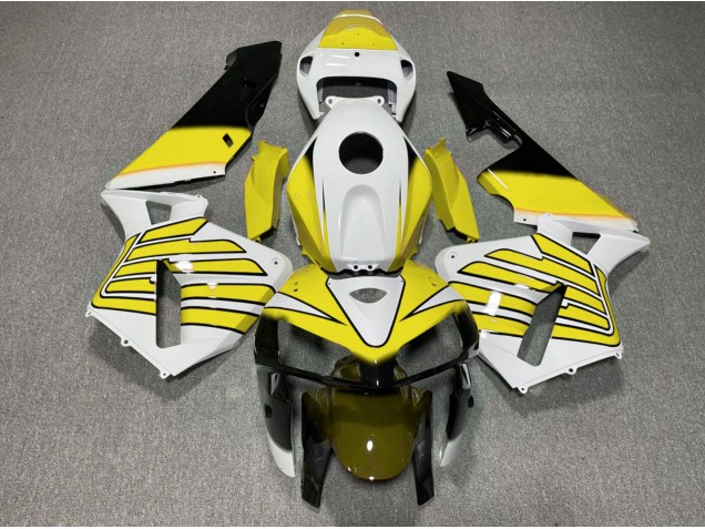 Gelb-Weiße Flügel 2005-2006 Honda CBR600RR Motorrad Verkleidung Gelb-Weiße Flügel 2005-2006 Honda CBR600RR Motorrad Verkleidung