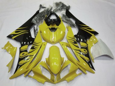 Gelber Flamme-Stil 2008-2016 Yamaha R6 Motorrad Verkleidung