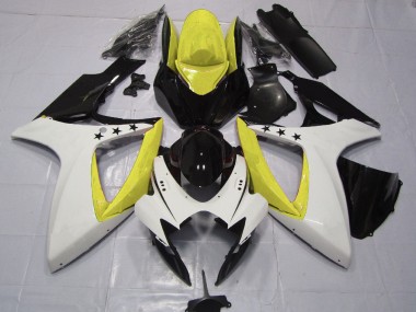 Gelber Stern 2006-2007 Suzuki GSXR 600-750 Motorrad Verkleidung