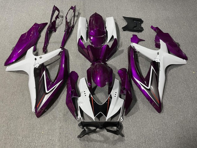 Glanz Lila & Weiß 2008-2010 Suzuki GSXR 600-750 Motorrad Verkleidung Glanz Lila & Weiß 2008-2010 Suzuki GSXR 600-750 Motorrad Verkleidung