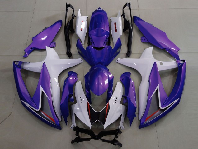 Glanz Lila & Weiß 2008-2010 Suzuki GSXR 600-750 Motorrad Verkleidung Glanz Lila & Weiß 2008-2010 Suzuki GSXR 600-750 Motorrad Verkleidung