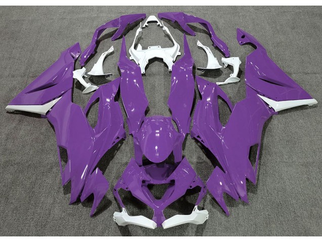 Glanz Lila & Weiß 2019-2023 Kawasaki ZX6R Motorrad Verkleidung Glanz Lila & Weiß 2019-2023 Kawasaki ZX6R Motorrad Verkleidung