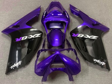 Glanz Lila & Schwarz 2003-2004 Kawasaki ZX6R Motorrad Verkleidung
