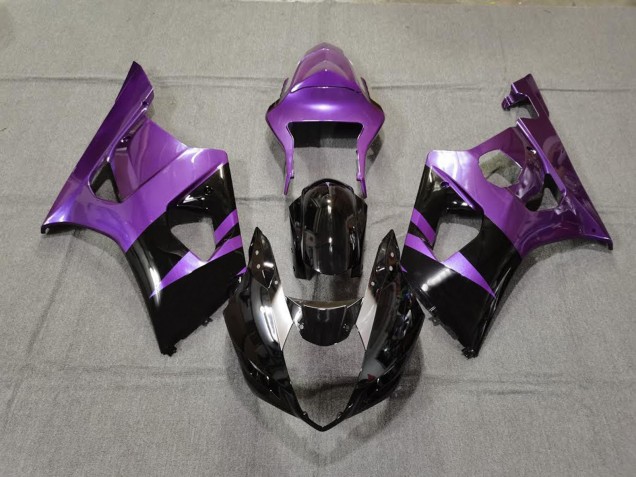 Glanz Lila & Schwarz 2003-2004 Suzuki GSXR 1000 Motorrad Verkleidung Glanz Lila & Schwarz 2003-2004 Suzuki GSXR 1000 Motorrad Verkleidung