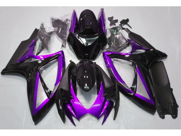 Glanz Lila & Schwarz 2006-2007 Suzuki GSXR 600-750 Motorrad Verkleidung Glanz Lila & Schwarz 2006-2007 Suzuki GSXR 600-750 Motorrad Verkleidung