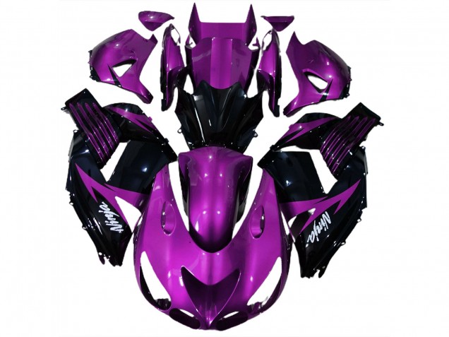 Glanz Lila & Schwarz 2006-2011 Kawasaki ZX14R Motorrad Verkleidung Glanz Lila & Schwarz 2006-2011 Kawasaki ZX14R Motorrad Verkleidung