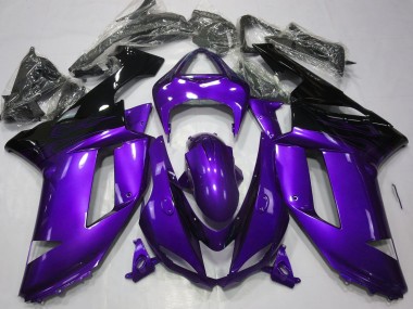 Glanz Lila & Schwarz 2007-2008 Kawasaki ZX6R Motorrad Verkleidung