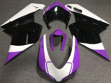 Glanz Lila Weiß & Schwarz 2007-2014 Ducati 848 1098 1198 Motorrad Verkleidung