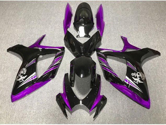 Glanz Lila & Schwarzes Design 2006-2007 Suzuki GSXR 600-750 Motorrad Verkleidung Glanz Lila & Schwarzes Design 2006-2007 Suzuki GSXR 600-750 Motorrad Verkleidung