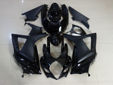 Glanz & Matt Schwarz Schlicht 2007-2008 Suzuki GSXR 1000 Motorrad Verkleidung