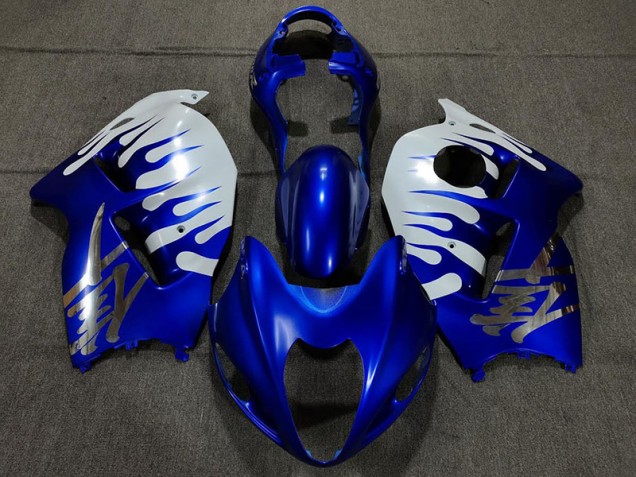 Glänzend Blau & Weiß 1997-2007 Suzuki GSXR 1300 Motorrad Verkleidung Glänzend Blau & Weiß 1997-2007 Suzuki GSXR 1300 Motorrad Verkleidung