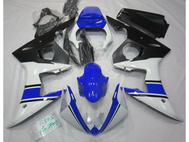 Glänzend Weiß & Blau 2003-2004 Yamaha R6 Motorrad Verkleidung Glänzend Weiß & Blau 2003-2004 Yamaha R6 Motorrad Verkleidung