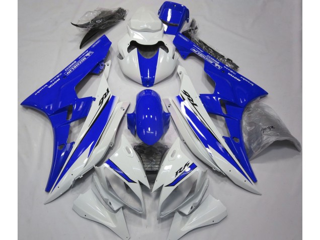 Glänzend Weiß & Blau 2006-2007 Yamaha R6 Motorrad Verkleidung Glänzend Weiß & Blau 2006-2007 Yamaha R6 Motorrad Verkleidung