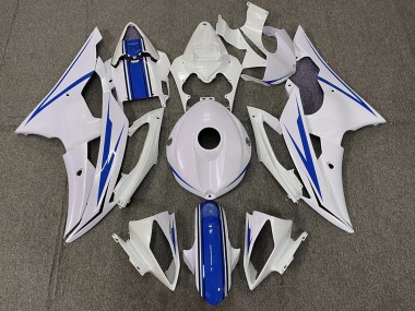 Glänzend Weiß & Blau 2008-2016 Yamaha R6 Motorrad Verkleidung