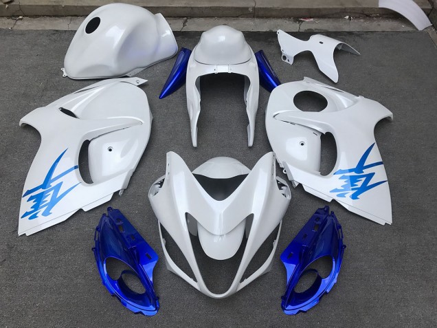 Glänzend Weiß & Blau 2008-2020 Suzuki GSXR 1300 Motorrad Verkleidung Glänzend Weiß & Blau 2008-2020 Suzuki GSXR 1300 Motorrad Verkleidung