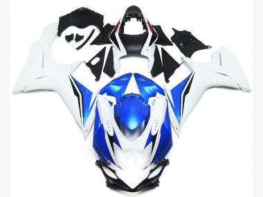 Glänzend Weiß & Blau 2011-2024 Suzuki GSXR 600-750 Motorrad Verkleidung