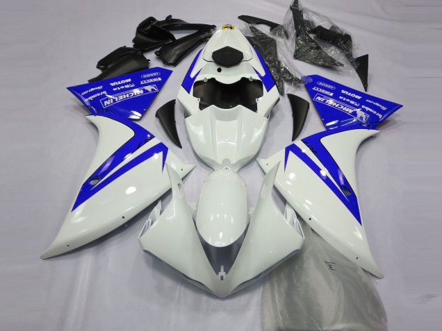 Glänzend Weiß & Blau 2012-2014 Yamaha R1 Motorrad Verkleidung Glänzend Weiß & Blau 2012-2014 Yamaha R1 Motorrad Verkleidung