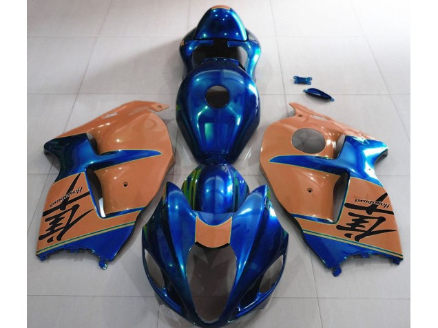 Glänzend Blau & Braun 1997-2007 Suzuki GSXR 1300 Motorrad Verkleidung Glänzend Blau & Braun 1997-2007 Suzuki GSXR 1300 Motorrad Verkleidung