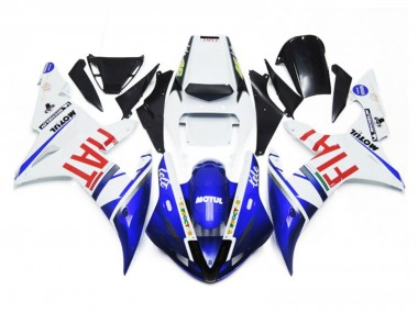 Glänzend Weiß & Blau Fiat 2002-2003 Yamaha R1 Motorrad Verkleidung