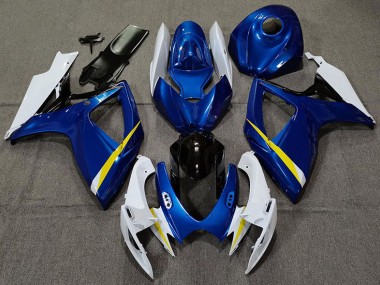 Glänzend Blau Weiß & Gelb 2006-2007 Suzuki GSXR 600-750 Motorrad Verkleidung