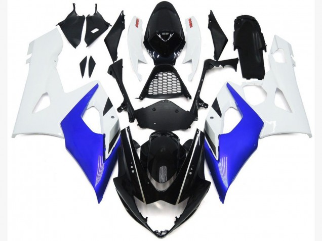 Glänzend Blau & Glänzend Weiß 2005-2006 Suzuki GSXR 1000 Motorrad Verkleidung Glänzend Blau & Glänzend Weiß 2005-2006 Suzuki GSXR 1000 Motorrad Verkleidung